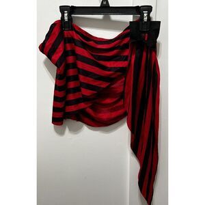 Kids Large Pirate Skirt Wrap‎ Girls Size 10-12 Red And Black Striped